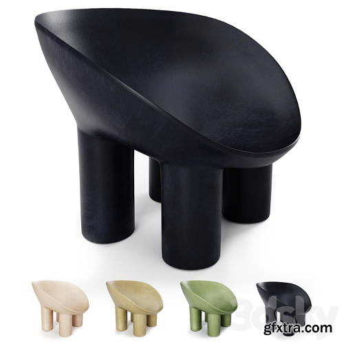 3dsky Pro - Contemporary Raw Fiberglass Chair, Roly-Poly Chair by Faye Toogood