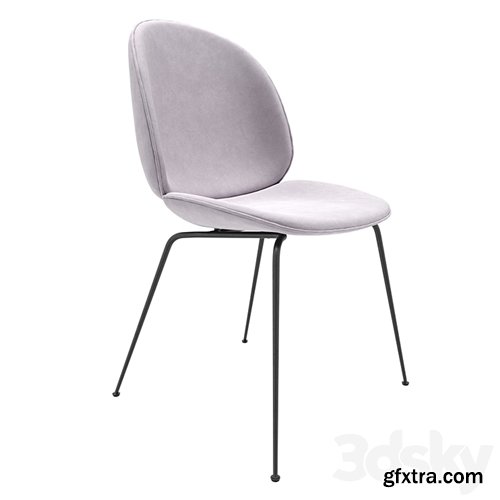 3dsky Pro - Gubi Beetle Dining Chair Velvet (Fully Upholstered Conic base)