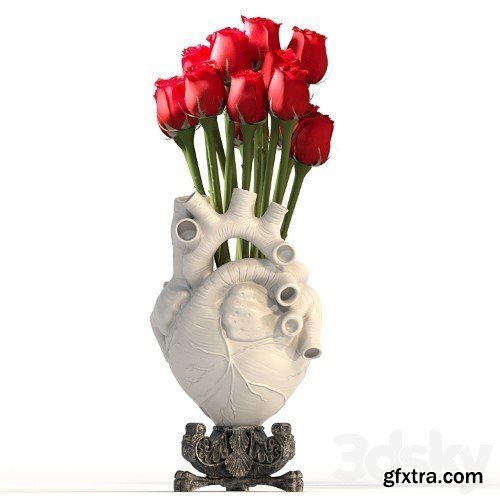 3dsky Pro - Heart Vase 2_White