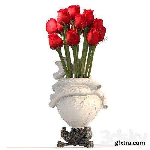 3dsky Pro - Heart Vase 2_White