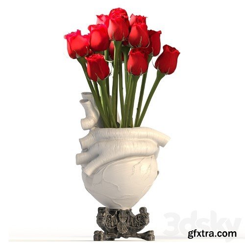 3dsky Pro - Heart Vase 2_White