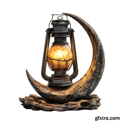 8 Decorated PNG Crescent with Muslim Lamps & Mosques 8 Decorated PNG Crescent with Muslim Lamps & Mosques