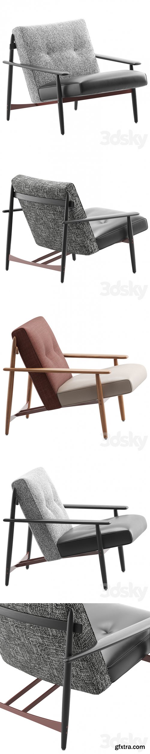 3dsky Pro - Trio Armchair by Minotti