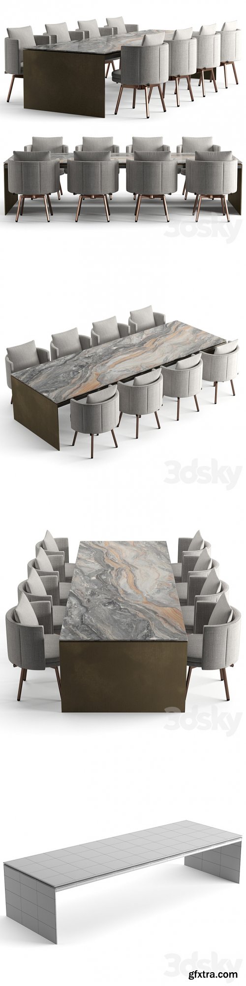 3dsky Pro - Minotti dinning set