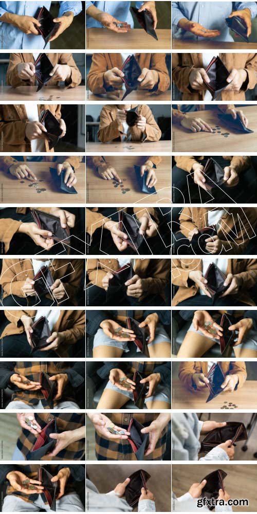 Poor Man Bankrupt With No Credit In Debt Hand Hold Empty 66xJPG