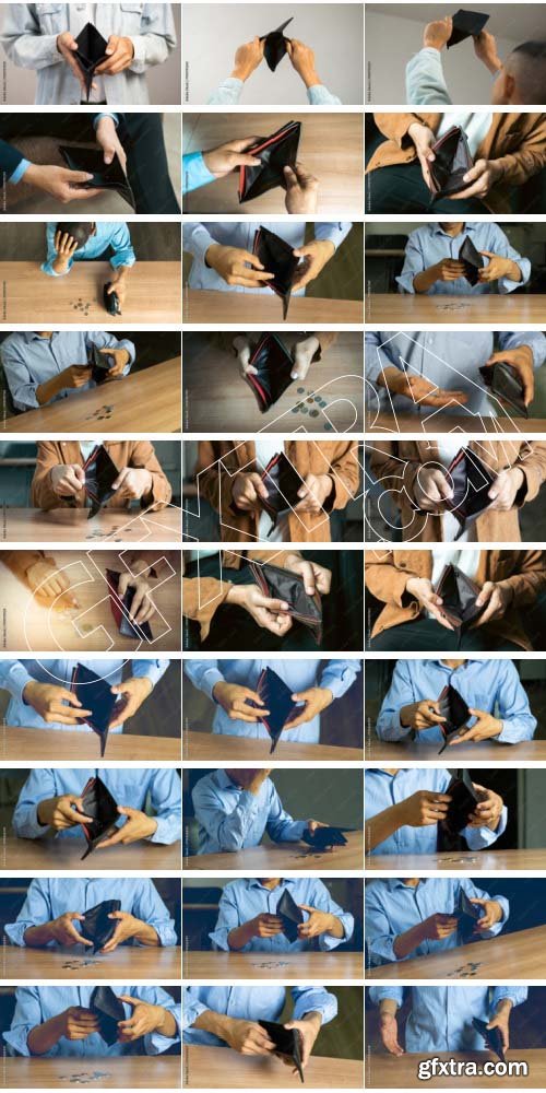 Poor Man Bankrupt With No Credit In Debt Hand Hold Empty 66xJPG