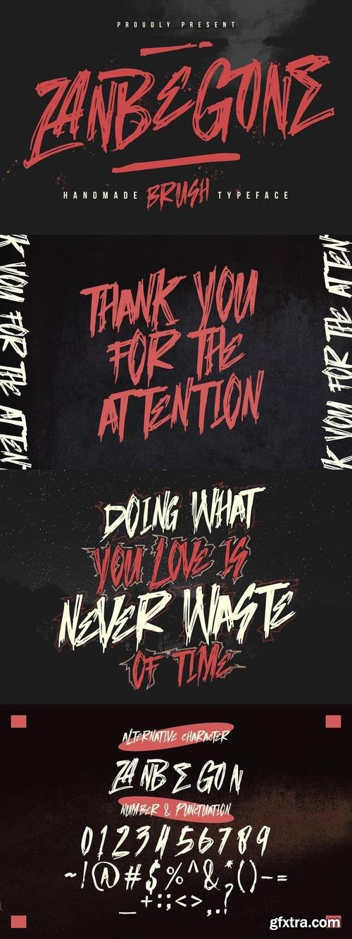 Zanbe Gone Handmade Brush Font