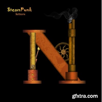 Steampunk Letters 14xEPS