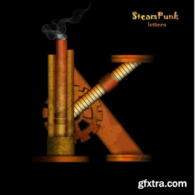 Steampunk Letters 14xEPS