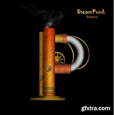 Steampunk Letters 14xEPS