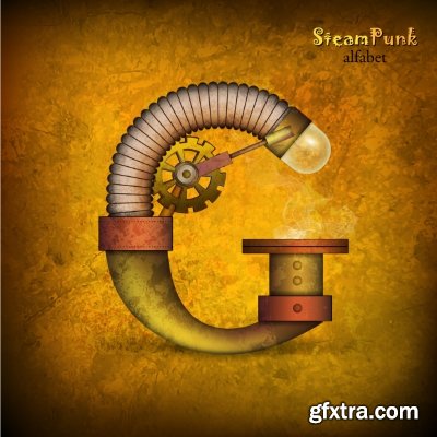 Steampunk Letters 14xEPS
