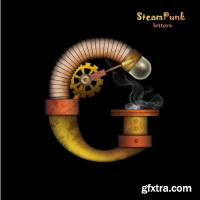 Steampunk Letters 14xEPS