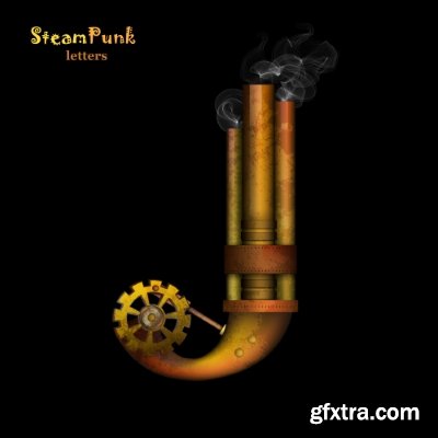 Steampunk Letters 14xEPS