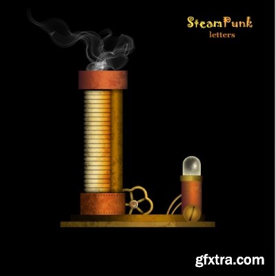 Steampunk Letters 14xEPS