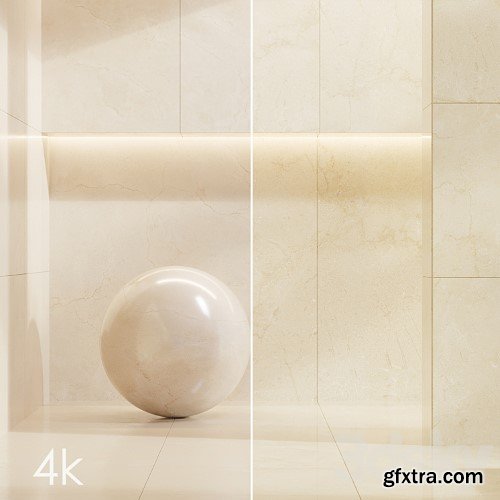 3dsky Pro - Cifre Ceramica Set 03 - Bundle - 2 types: Beige and Cream marble / 4k