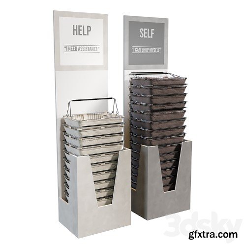 3dsky Pro - Rack with baskets for the store