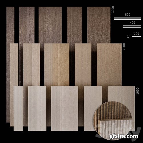 3dsky Pro - Corrugated wood panels WD9