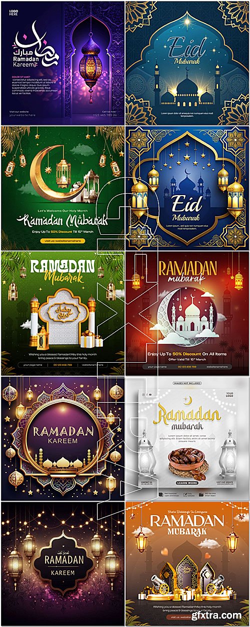 20 Ramadan Stylish Flyer Design Psd