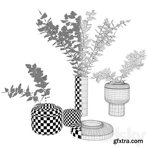 3dsky Pro - Decorative set with plants