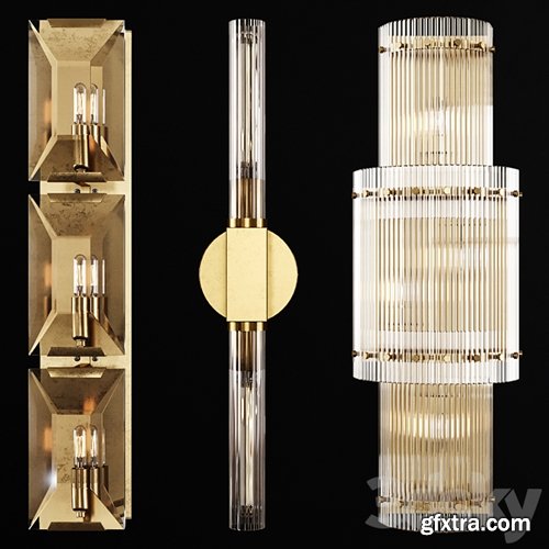 3dsky Pro - Restoration Hardware Exclusive Wall light set 01