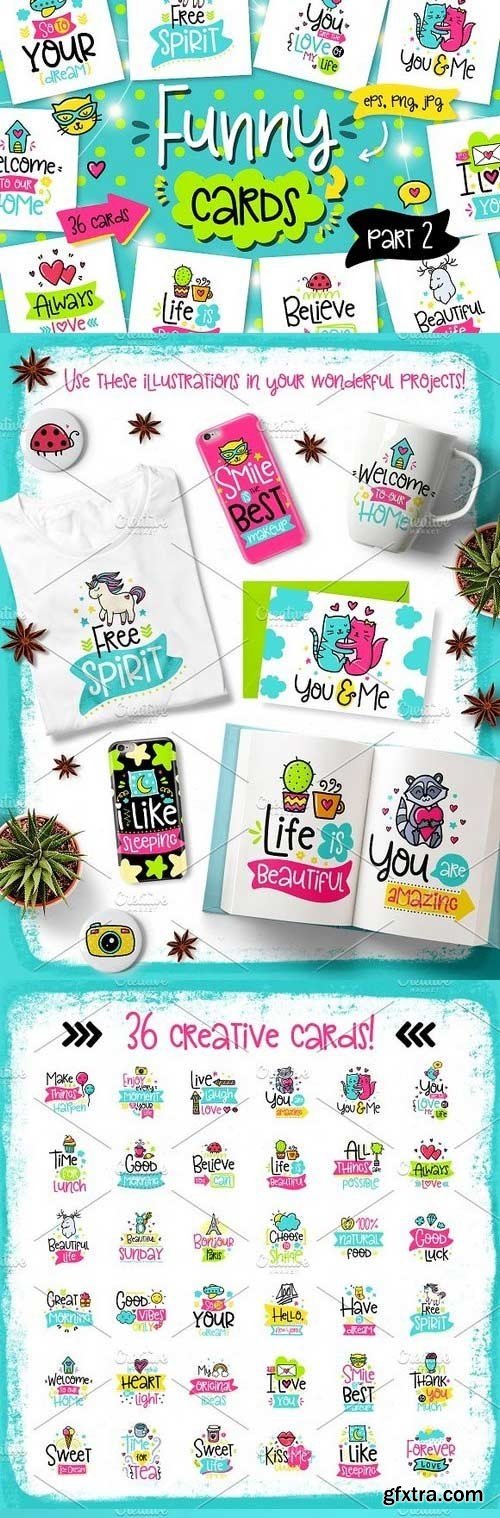 CM - 36 Funny Lettering Cards Collection! 1162757