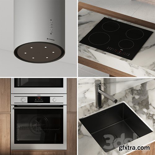 3dsky Pro - Straight kitchen with island