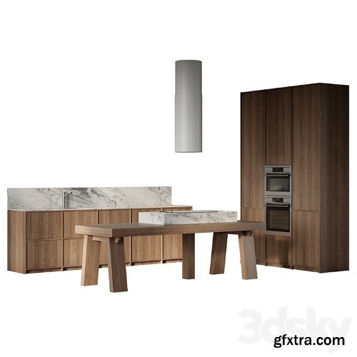 3dsky Pro - Straight kitchen with island