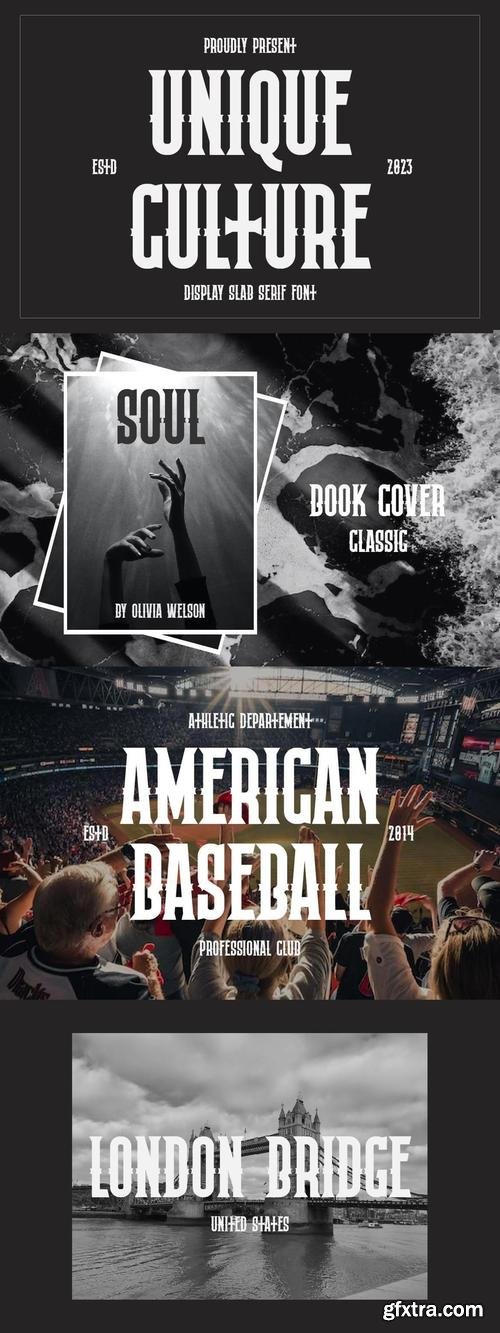 Unique Culture - Western Slab Serif Display Font