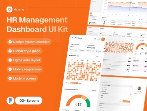 'Manatzy – HR Management Dashboard UI Kit'