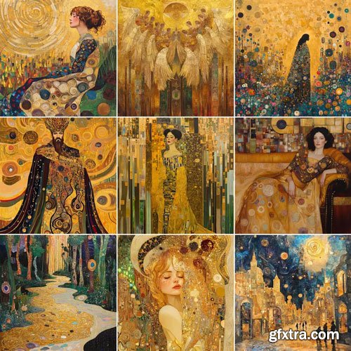 Midjourney Prompts Gustav Klimt Paintings Wall Art