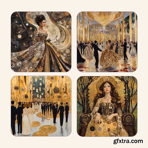 Midjourney Prompts Gustav Klimt Paintings Wall Art