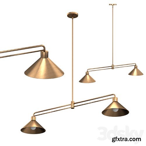 3dsky Pro - Andre Brass 2-Light Pendant