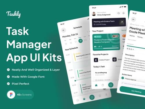 'Taskly - Task Manager App UI Kits'