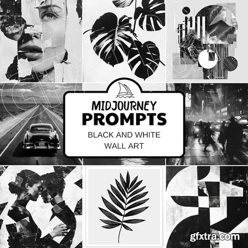 Midjourney Prompts Black and White Wall Art Midjourney Prompts Black and White Wall Art