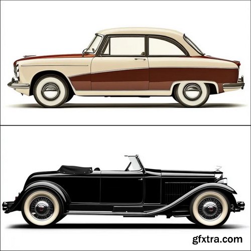 Midjourney Prompts for Vintage Cars Clipart
