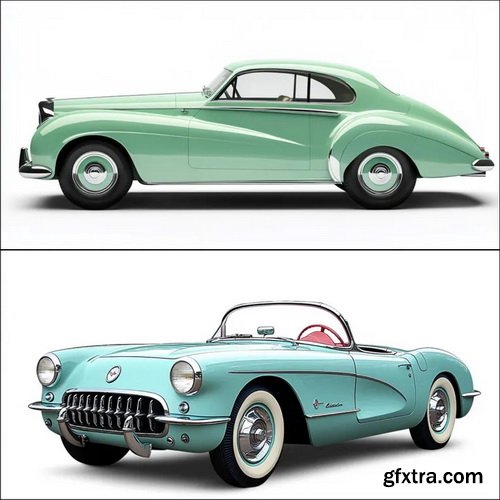 Midjourney Prompts for Vintage Cars Clipart