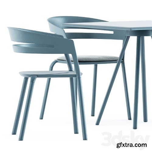 3dsky Pro - Zebra Square table and Ria Dining armchair by Fast