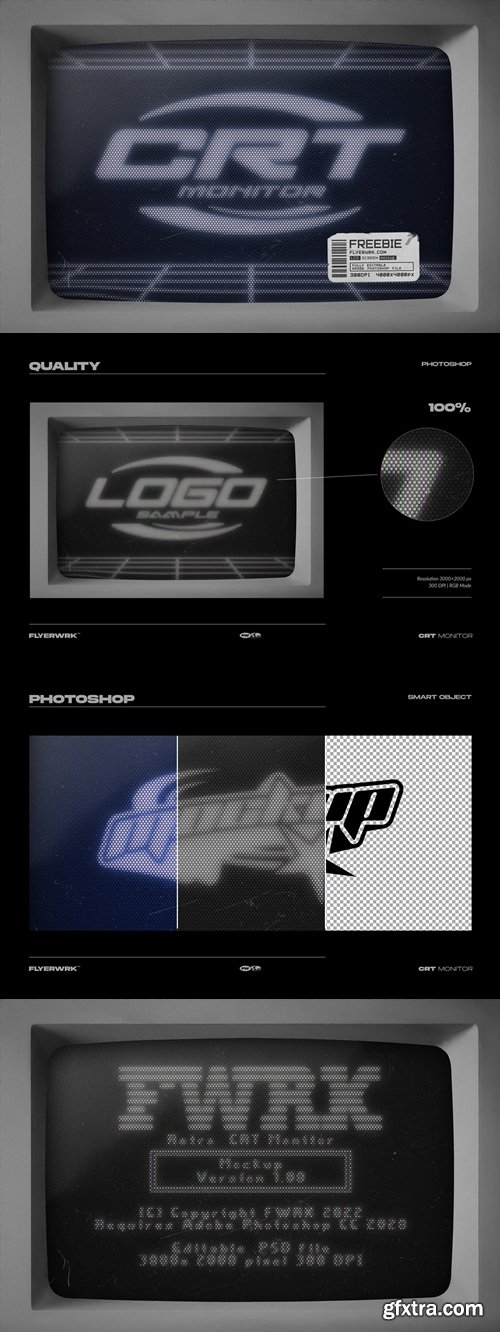 FLYERWRK - CRT Monitor Mockup