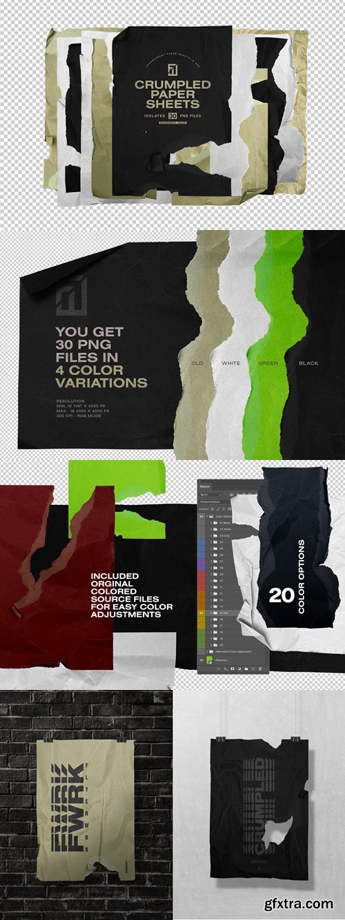 FLYERWRK - Crumpled Black Paper Sheets FLYERWRK - Crumpled Black Paper Sheets