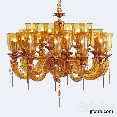 3dsky Pro - Chandelier Euroluce Julienne Amber L12 + 6 + 6 Glass
