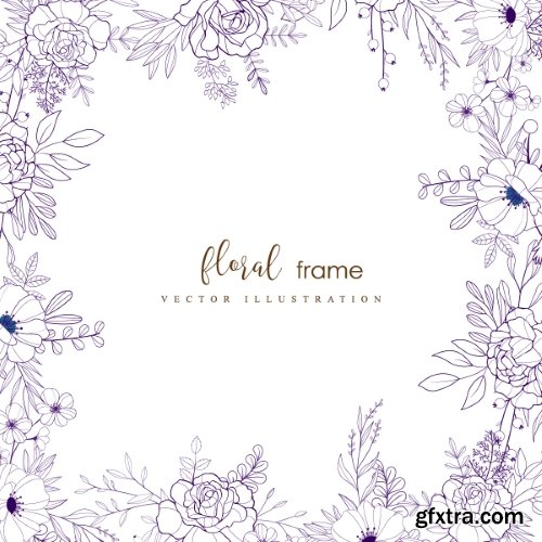 Vintage Flowers Template 16xAI