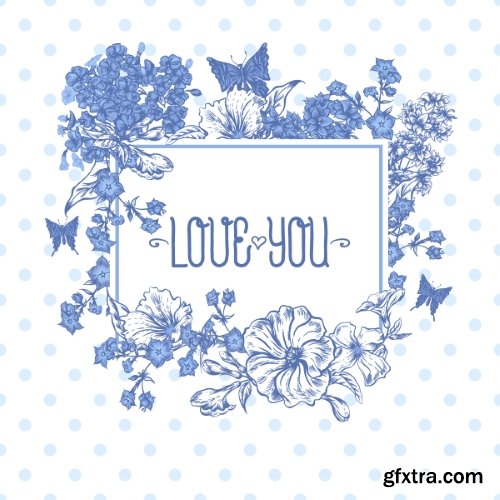 Vintage Flowers Template 16xAI