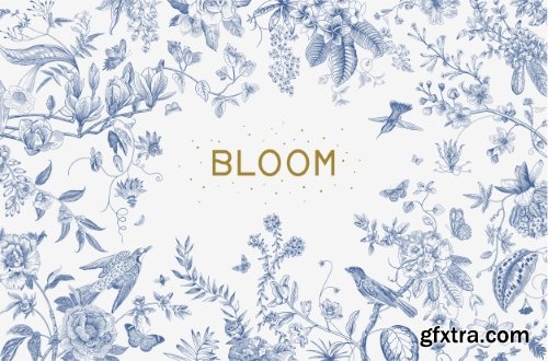 Vintage Flowers Template 16xAI