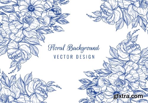 Vintage Flowers Template 16xAI