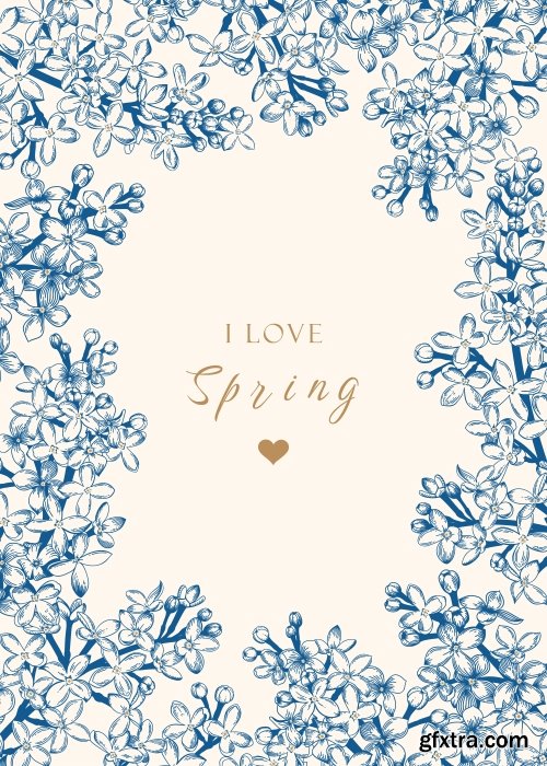 Vintage Flowers Template 16xAI