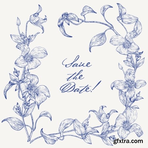 Vintage Flowers Template 16xAI