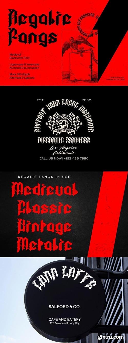 Regalie Fangs - Medieval Blackletter Font