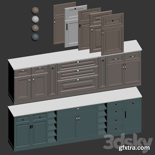 3dsky Pro - Kitchen faces in the classic style set 001