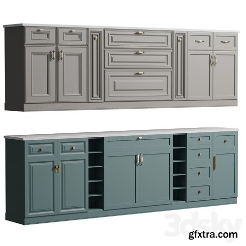 3dsky Pro - Kitchen faces in the classic style set 001