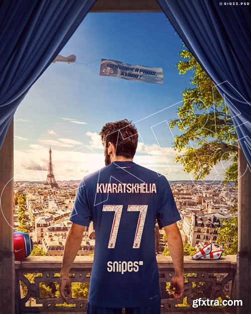 Gigi Zakaidze - Photoshop Layered File - Kvara to PSG